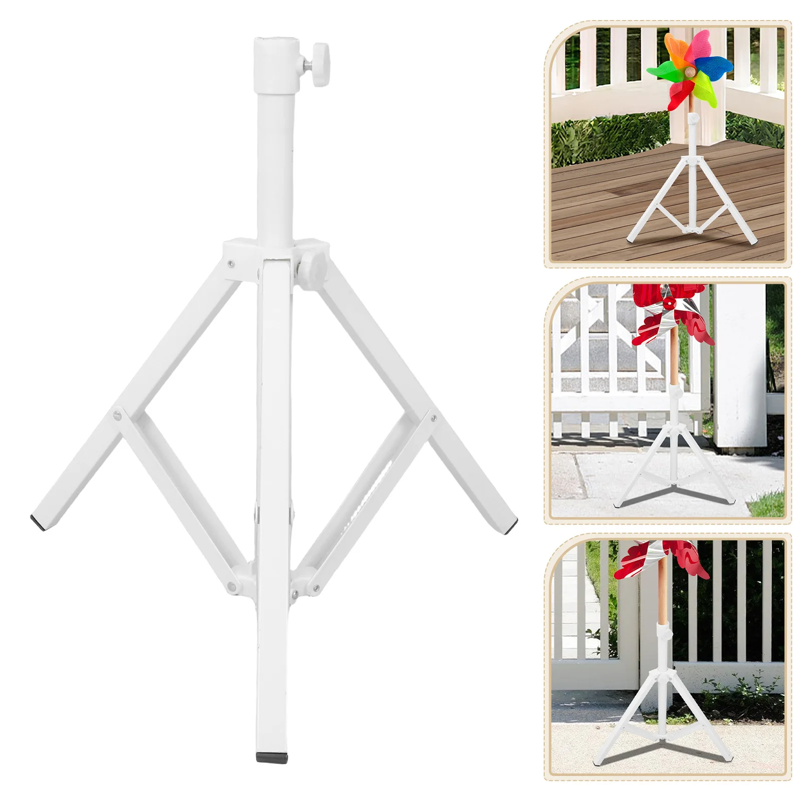 

Windmill Base Heavy Duty Tripod Stand Outdoor Garden Beach Weather Resistant Metal Support Portable Parasol Umbrella Rack