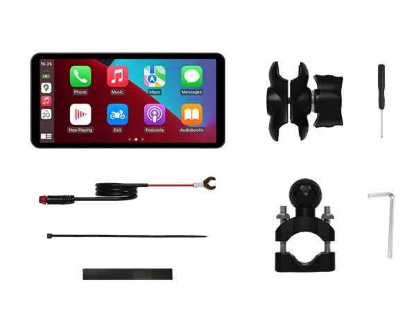 6-Zoll-Motorrad-Smart-Display – kabelloses CarPlay und Android Auto | Bluetooth Sprachsteuerung | IP67 wasserdicht | HD-Touchscreen |