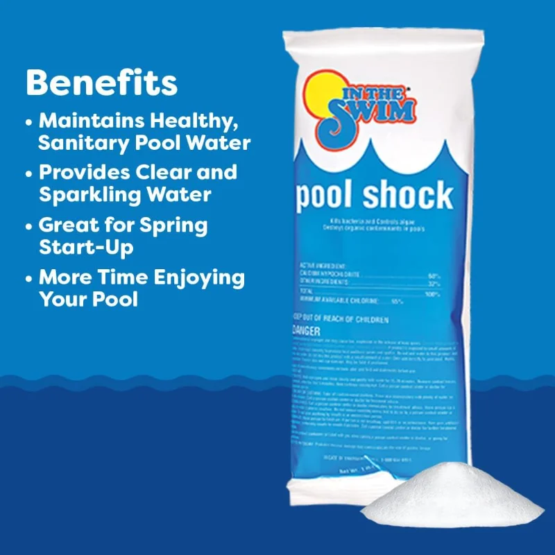 In The Swim Shock and Chlorine Bundle for Sanitizing Swimming Pools – Includes 24 x 1 Pound Bags of 68% Cal-Hypo Pool Shock