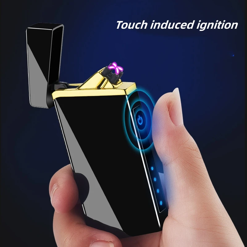 

Металлическая ветрозащитная плазменная USB-зажигалка с импульсной Беспламенной двойной дугой