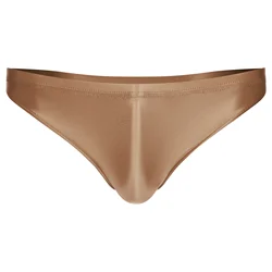 Mutandine da uomo slip con rigonfiamento lucido slip Boxer in tinta unita mutande a vita bassa biancheria intima costume da bagno costumi da bagno