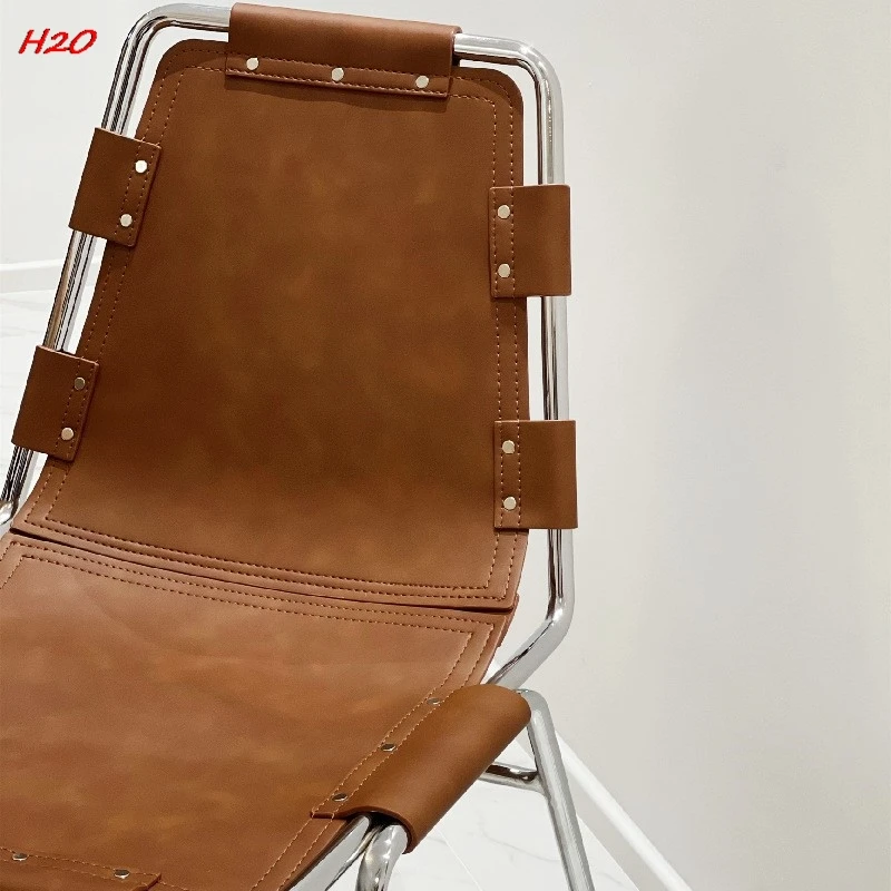 H2O Ancient Italian Top Leather Ins Dining Chair Industrial Style Design Backrest Photography Base Homestay Vintage Chair