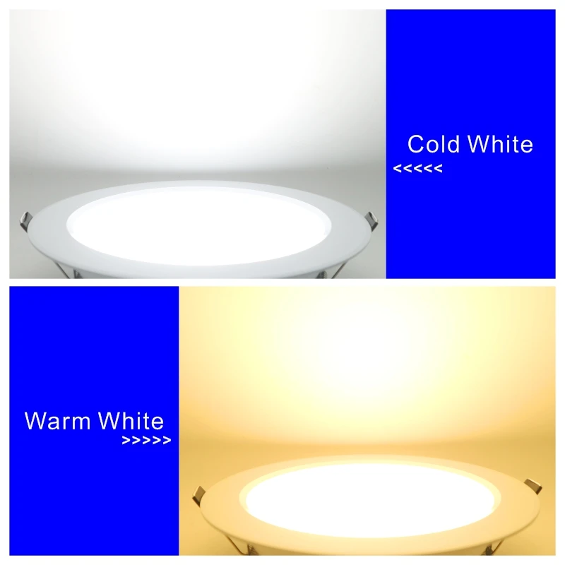 10pcs/lot 110V 220V Led Downlight 5W 9W 12W 15W 18W Recessed Ceiling Light 3/4/5 inch Round Panel Down Light Spotlight