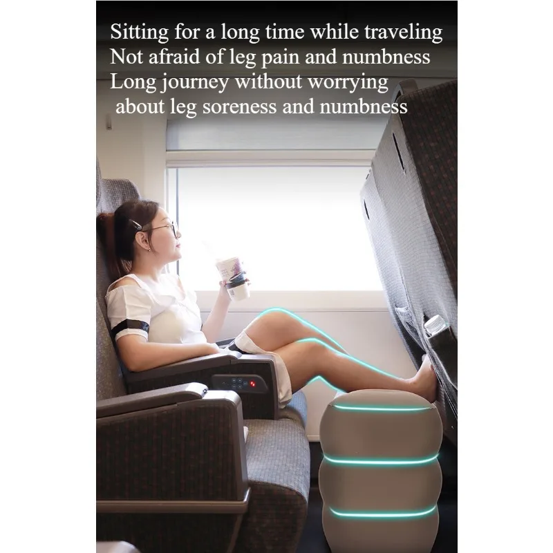 

inflatable flocking footstool business trip travel aircraft floor mat, office footstool living room leg artifact