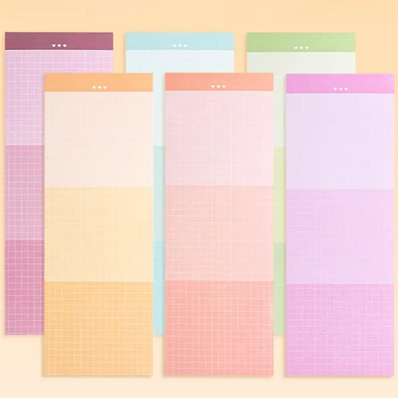 50 Sheets Korean Style Colorful Notepad with Large Capacity Rectangular Grid Memo Pad Student Multifunctional Sticky Notes