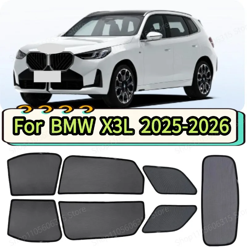 2025-2026 BMW X3L Front Windshield Sunshade Magnetic Mesh UV Block Custom Fit Car Sun Shade Curtain