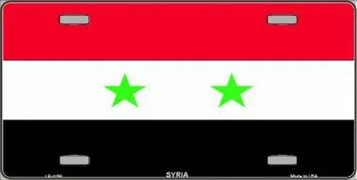 Syrian Flag Metal Novelty License Plate Auto Tag Aluminum