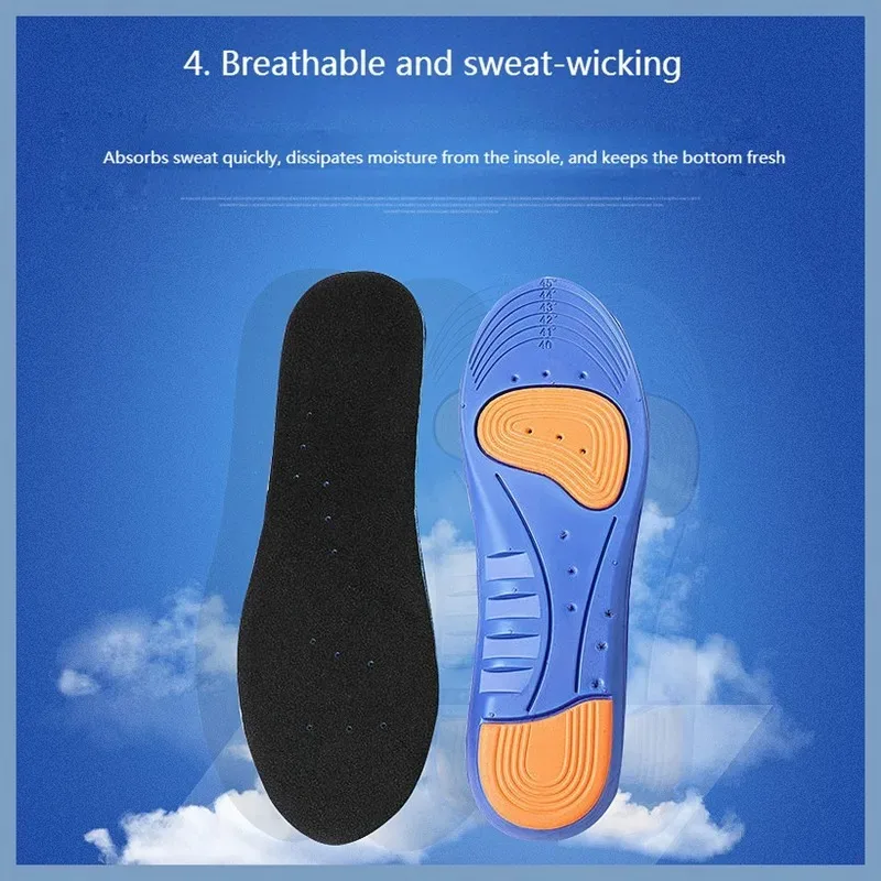 Memory Foam Sweat Absorption Sport Running Shoes Insole Men Women Breathable Comfortable Foot Pads Arch Suppor Inserts Cushion