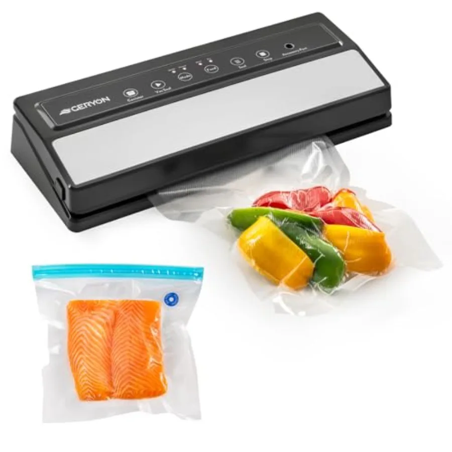 

Vacuum Sealer Machine Automatic Food Vacuum Sealer for Dry and Moist Food Compact with LED Touch Panel Includes Zipper Bags and