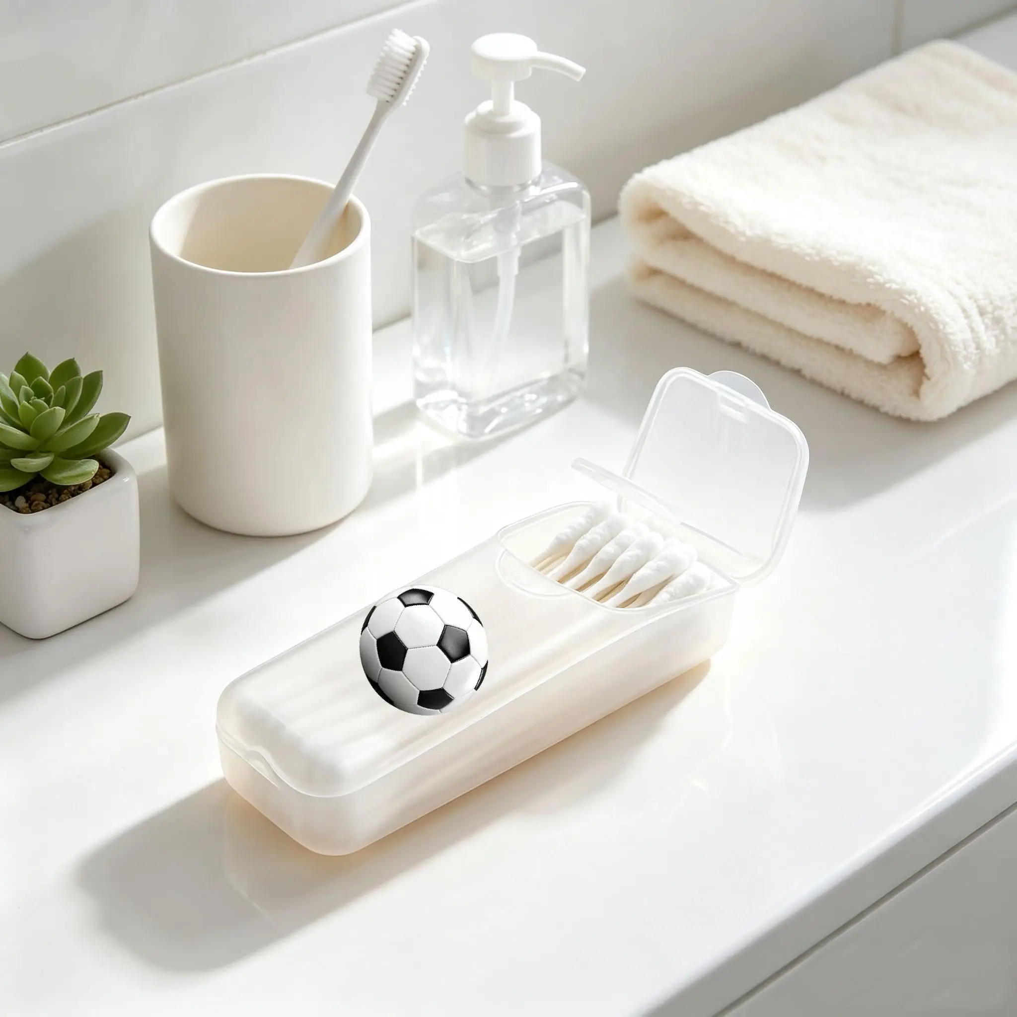 Football Mini Storage Box, Travel Pill & Capsule Case, Food-Grade PP Container for Toothpicks, Dental Floss, Small Parts & Tiny