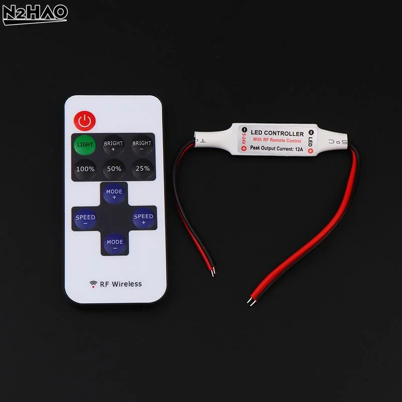 1/3/5Pcs 5-24V Led Dimmer Controller RF 11-Key Monochrome Montroller Wireless Remote Control For LED Strip Light