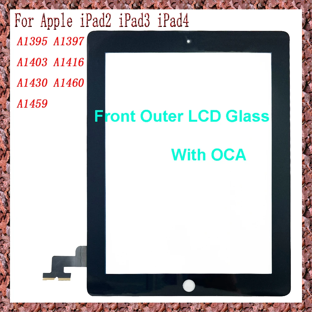 For Apple iPad2 iPad3 iPad4 iPad 2 3 4 A1395 A1397 A1403 A1416 A1430 A1460 A1459 Touch Screen Digitizer Sensor Outer Glass Panel