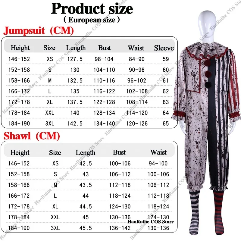 New Terrifier Art Clown Joker Cosplay Costume Mask Socks Men Jumpsuit Women Role Play Horror Dress Suit Halloween Carnival Party view 6