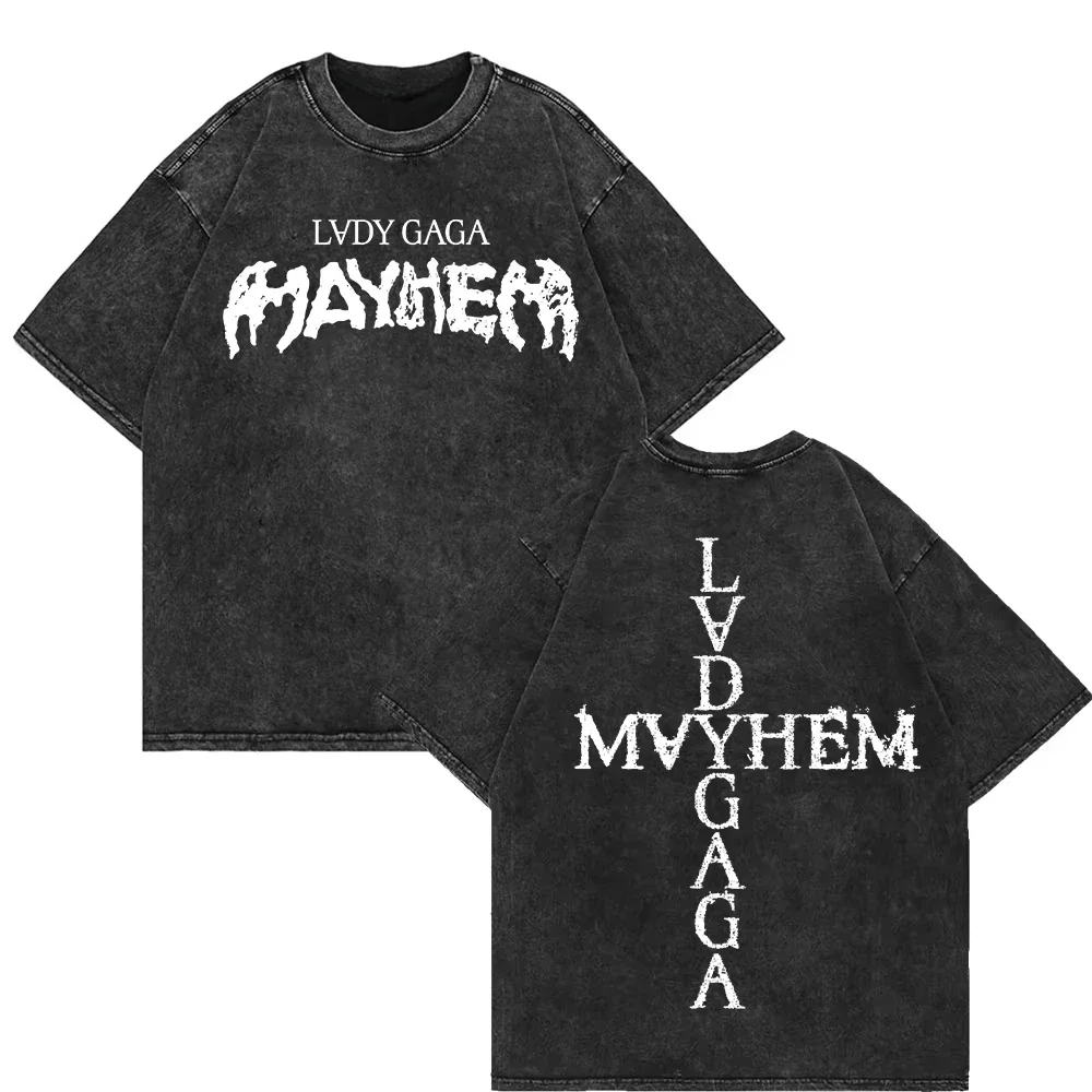 

Футболка Lady Gaga 2025 года, 100% хлопок, винтажная футболка Lady Gaga Mayhem, мужская и женская футболка высокого качества Y2k, летние топы унисекс