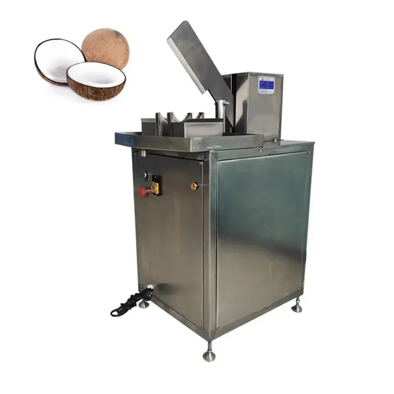 Food Grade Stainless Steel Hydraulic Young Green Coconut Half Cutting Machine Coconut Splitter Processing Equipment
