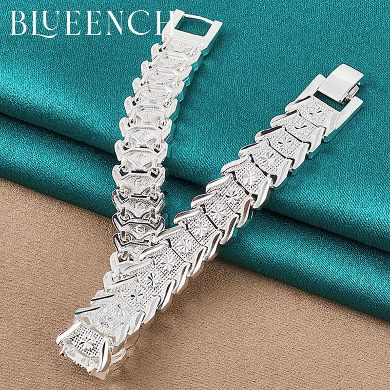 

Blueench 925 Sterling Silver Strap Bracelet for Women Men Party Couples Unique Personality Fashion Jewelry