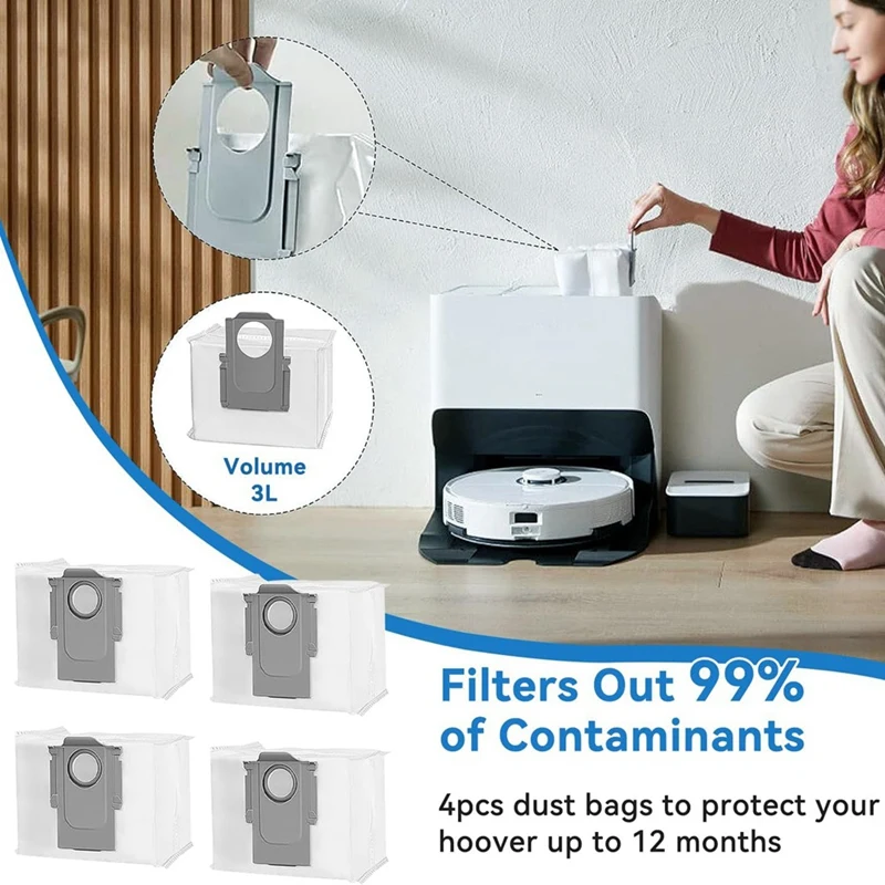 For S8 Pro Ultra Robot Vacuum Cleaner Main Side Brush Hepa Filters Mop Cloth Dust Bags-A68X