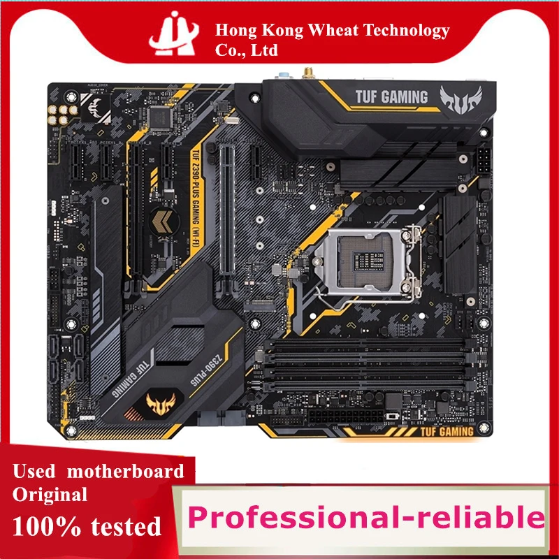 For Intel Z390 TUF Z390-PLUS GAMING (WI-FI) motherboard Used original LGA 1151 DDR4 64GB M.2 NVME USB3.0 SATA3 Desktop Mainboard