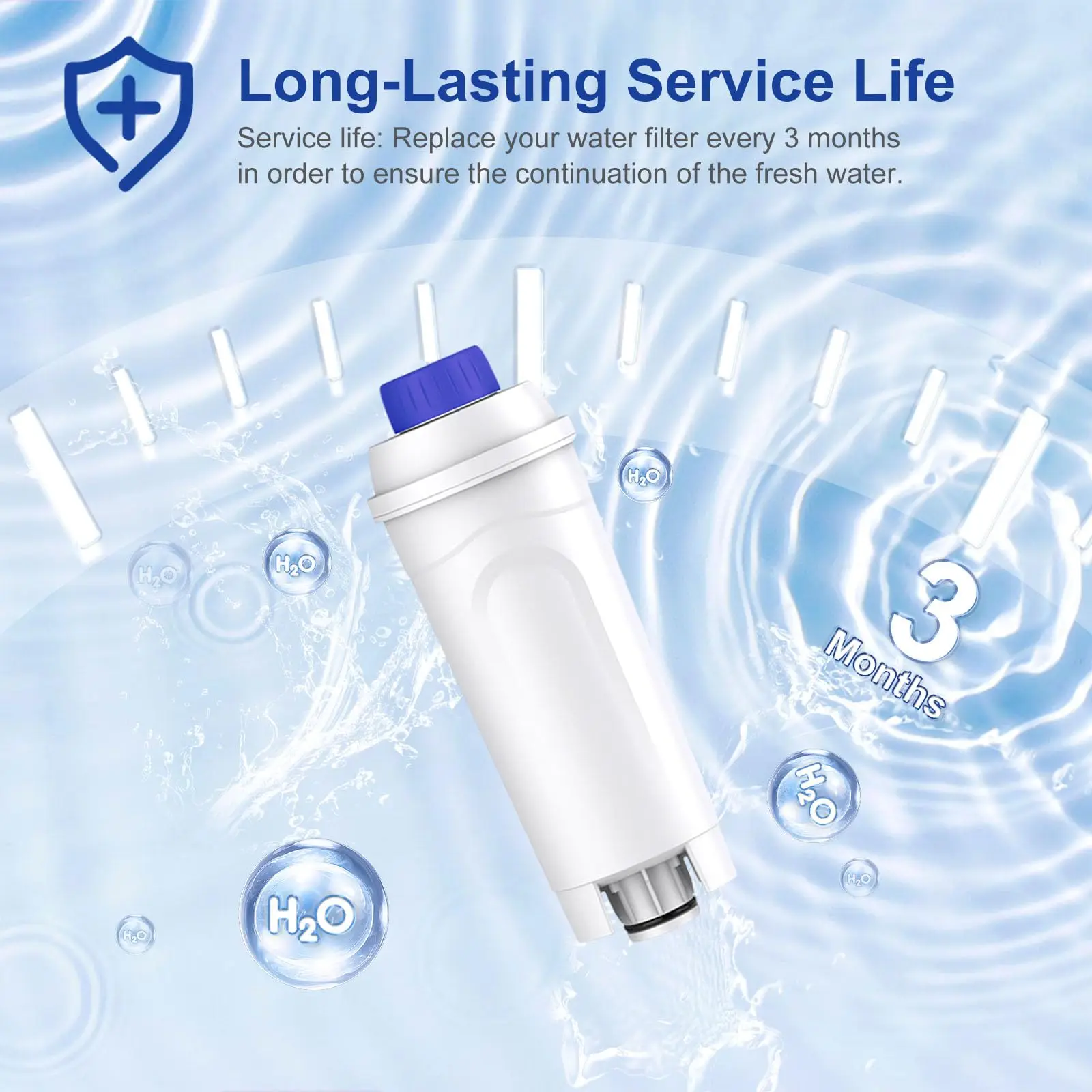 10-1 szt. Filtr do kawy do maszyny Delonghi filtry wody do ekspresu do kawy DLSC002 pasujące do Delonghi 5513292811 ,CFL-950,SER3017