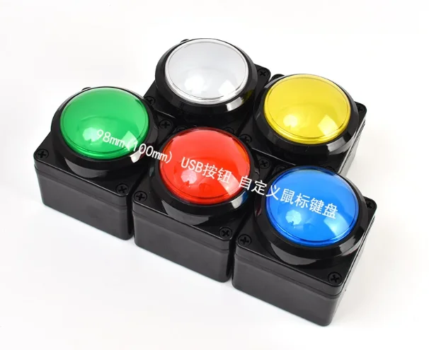 

Custom 100mm USB Big Button Switch, Remote Control Buzzer & Shortcut Keyboard for Lottery Game & PC Mouse Click