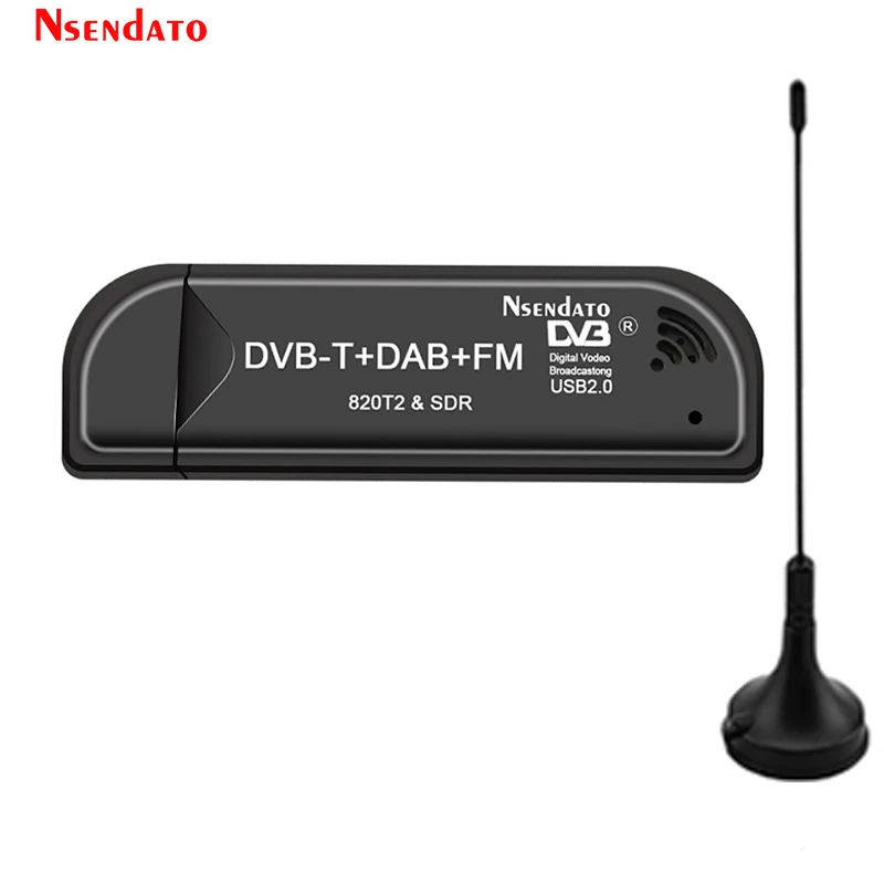 Receptor de sintonizador de TV Digital, receptor remoto IR con antena, DAB, Radio FM, DVB-T, RTL2832U, R820T2, RTL, SDR