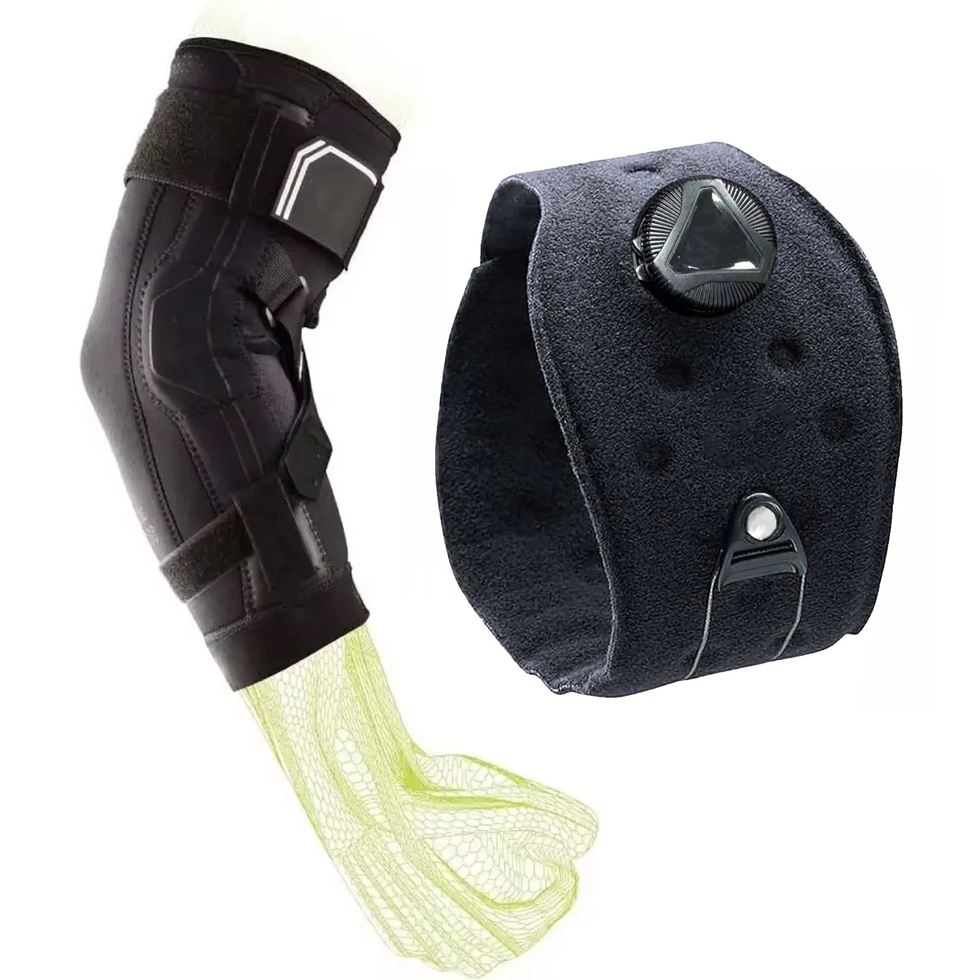 Bionic Elbow Brace Strap  Maximum Hinged Support  Hyperextension, Football, Lacrosse, Rugby, Basketball  Adjustable BOA Golfer's