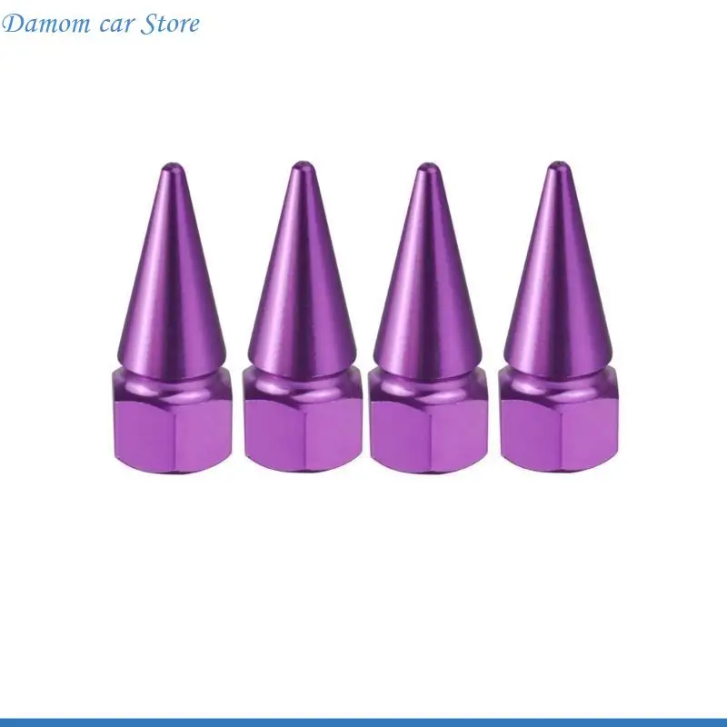 

A2UC Spiked Universal Tire Valves Caps Dustproof Waterproof Aluminum Alloy for Car SUV Trucks Motorcycles Bikes 2 Pair