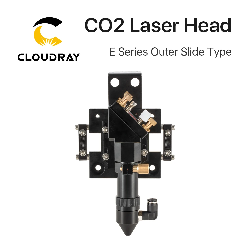 Cloudray New Arrival CO2 Laser Head for Dia.20mm FL 50.8/63.5mm Lens D25mm Mirror Outer Slider Type with Air Assist Nozzle