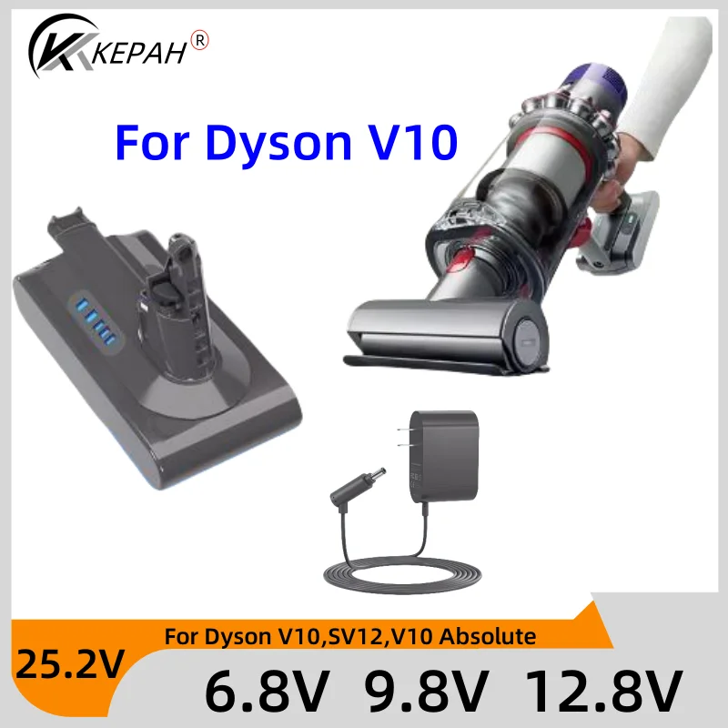 

25.2V V10 Replacement Battery 25.2V 9.8Ah 12.8Ah For Dyson V10,SV12,V10 Absolute,V10 Fluffy , cyclone V10 Battery Vacuum Cleaner