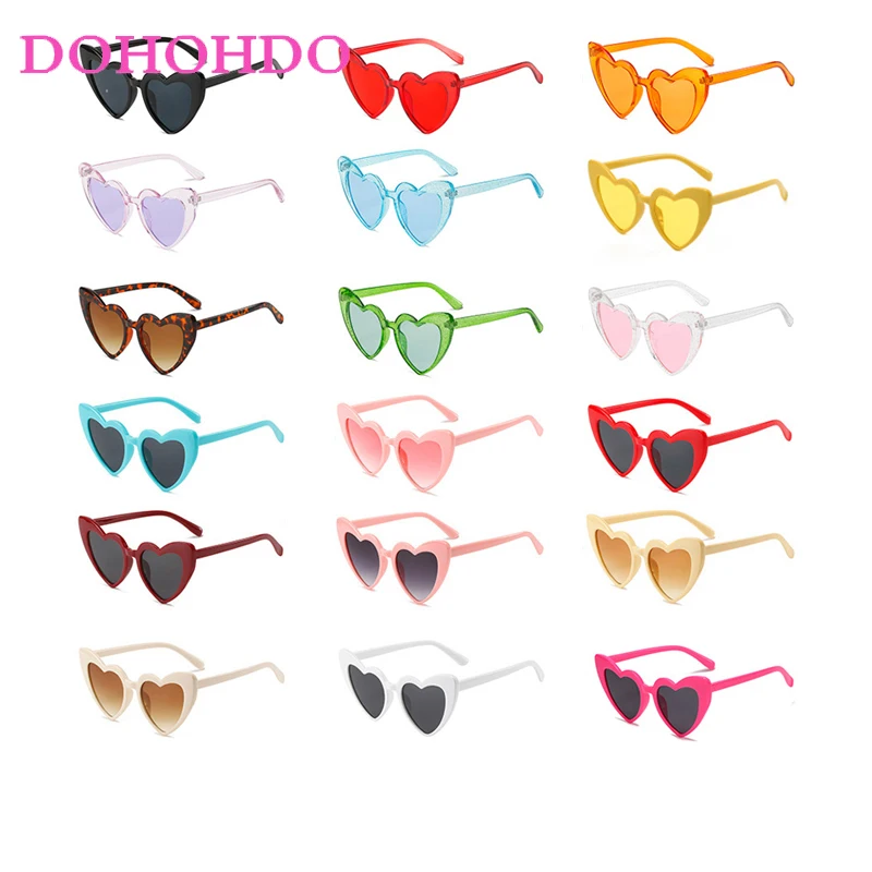 Heart Shape Sunglasses Women Men Fashion Brand Design Big Frame Sun Glasses For Ladies Party Shades UV400 Lentes De Sol Mujer