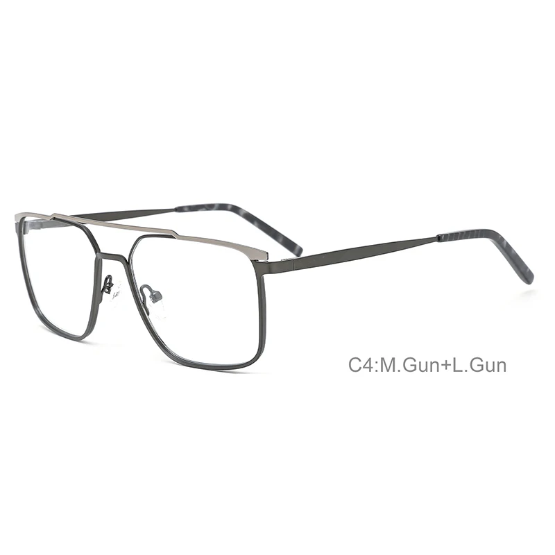 Ceofy-Lunettes à monture en métal pour hommes, lunettes carrées rétro, lunettes à double pont, myopie, contrevenants optiques, lunettes de lunettes, marque de créateur