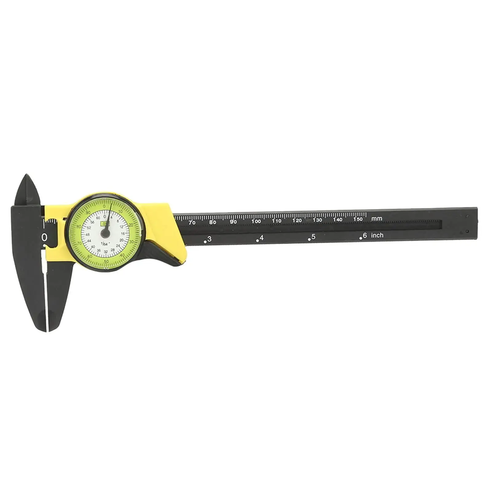 

0-150mm Plastic Dial Vernier Caliper Ruler Gauge Measuring Tool - Professional Yellow