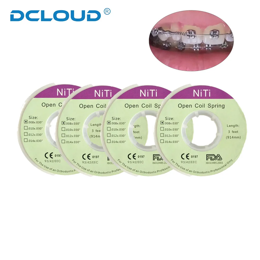 1 Roll Dental Orthodontic Niti Open Coil Spring 3 Feet/914mm Orthodontic Bracket Materials 0.008 0.010 0.012 0.014 Dentist Tool