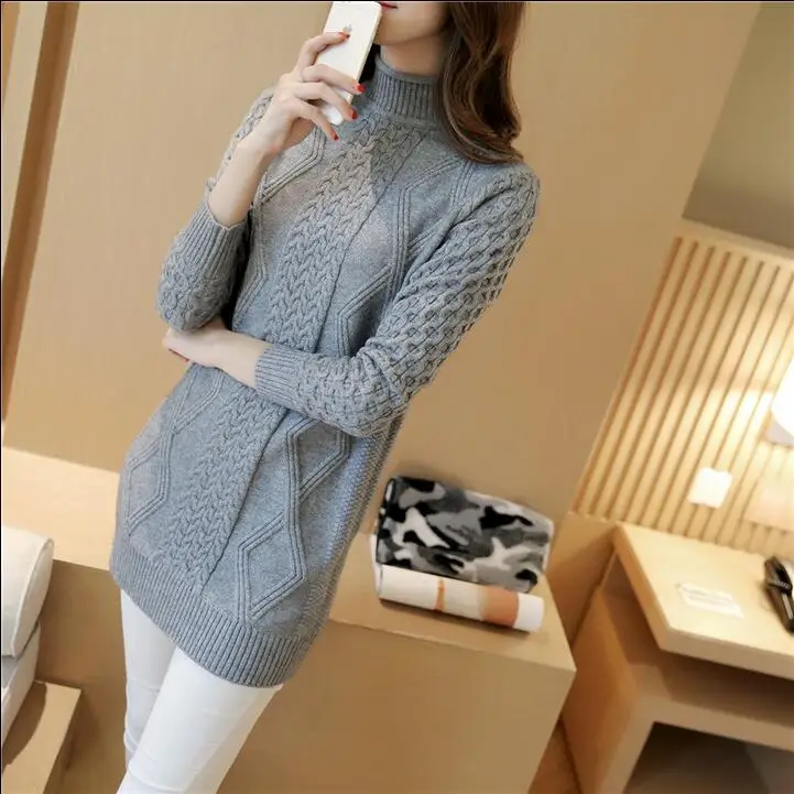 Cheap wholesale 2017 new Autumn Winter Hot selling women\'s fashion casual warm nice half highneck Long Style Sweater TX2004