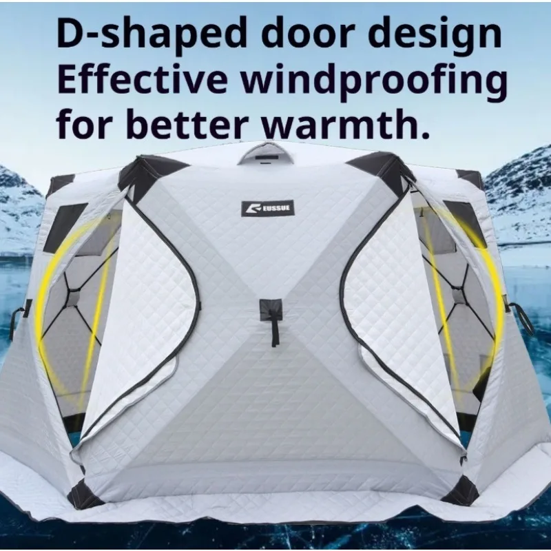 Cold-proof Winter Fishing Tents Portable Large Capacity Thickened Snow Fishing House Multifunctional Outdoor Camping Supplies