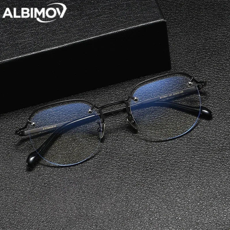 

Semi-rimless Glasses Optical Hard Coated Lens Glasses Myopia Hyperopia Prescription Glasses Frame Multifocal Photochromic Eyewea