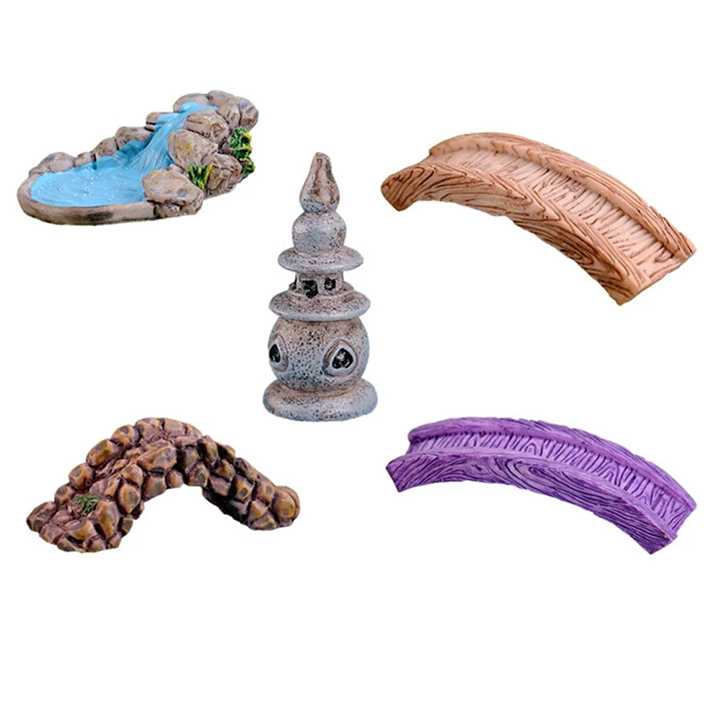 Mini adornos de resina para jardín, 5 uds., para Patio exterior, bonsái, paisajismo, accesorios para micropaisaje, Mini adornos