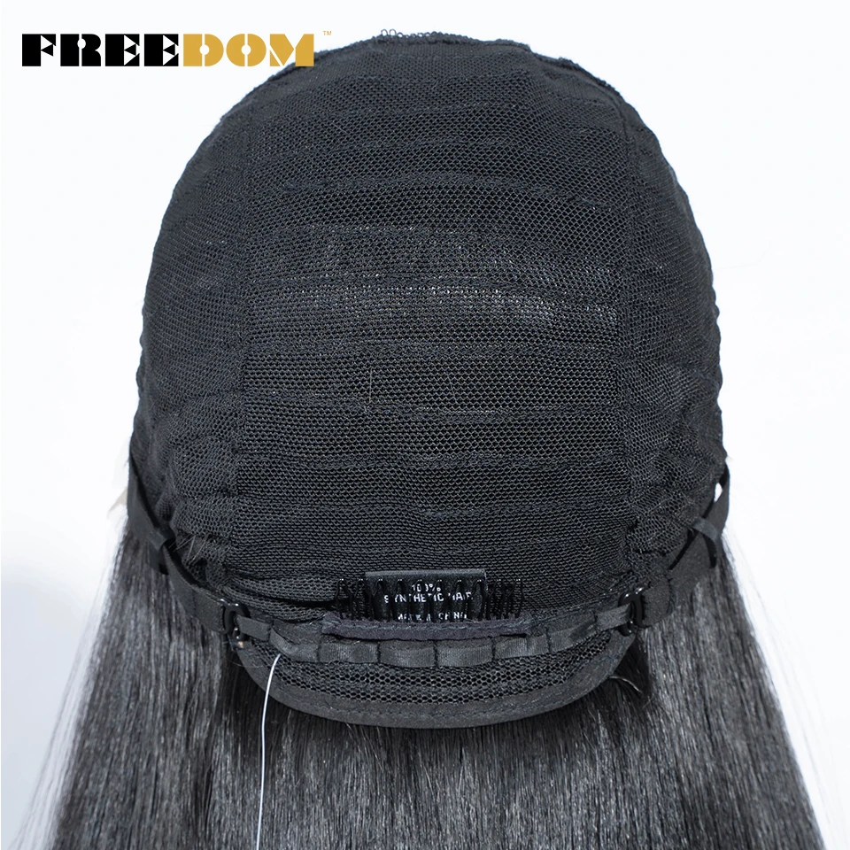 FREEDOM – lange, glatte, synthetische Perücken mit Spitze am Vorderteil für Damen, 30 Zoll, Ombré-Farbverlauf von Braun zu Blond, hitzebeständig, einfach anzuziehen, für den täglichen Gebrauch. – Detail 12