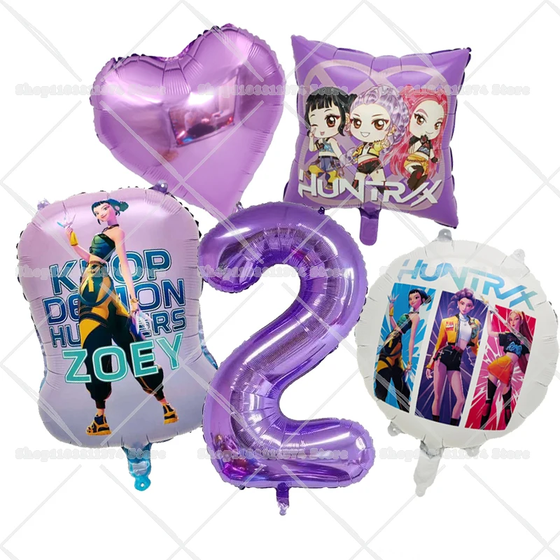 Anime Figuur Verjaardagsfeestje Decoratie Nummer Ballonnen Set Meisjes Jongens Feestartikelen Ronde Liefde Vorm Ballonnen Thuis Ornament Props