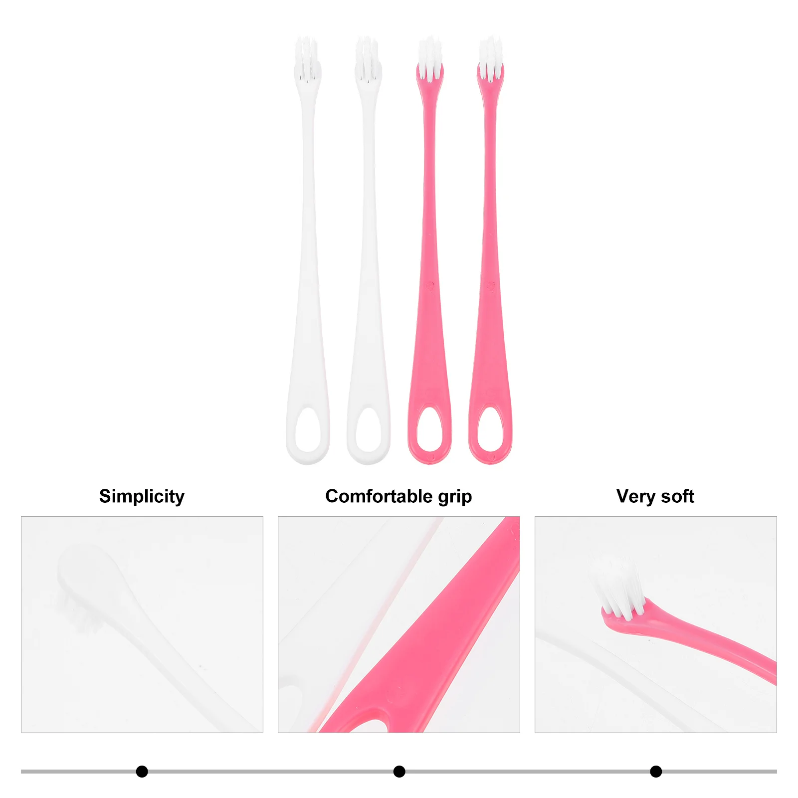 

4Pcs Dog Toothbrushes Pet Supplies Ergonomic Grip Fine Workmanship Shorter Brushing Time Comfortable Dog Toothbrush