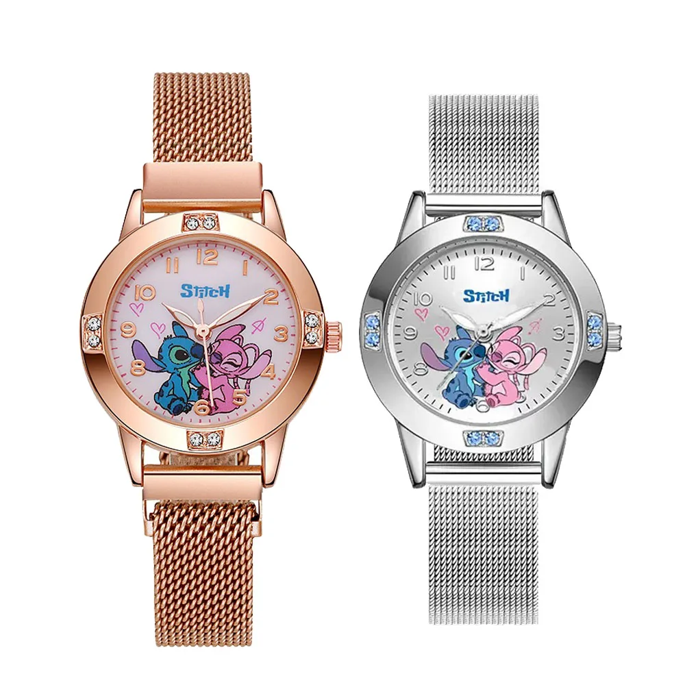 Fashion women's watch metal strap student cartoon watch with water diamond dial girl's watch holiday gift