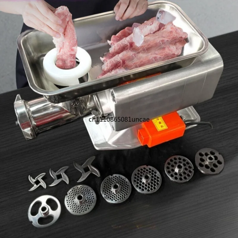 Desktop Commercial Electric Meat Grinder High Power Stainless Steel Sausage Stuffer Multifunctional Mincing Machine