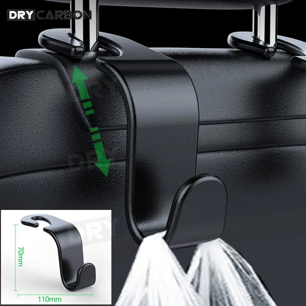 2Pcs Car Seat Headrest Hook for Auto Back Seat Organizer Hanger Storage Holder for Handbag Purse Bags Clothes Coats