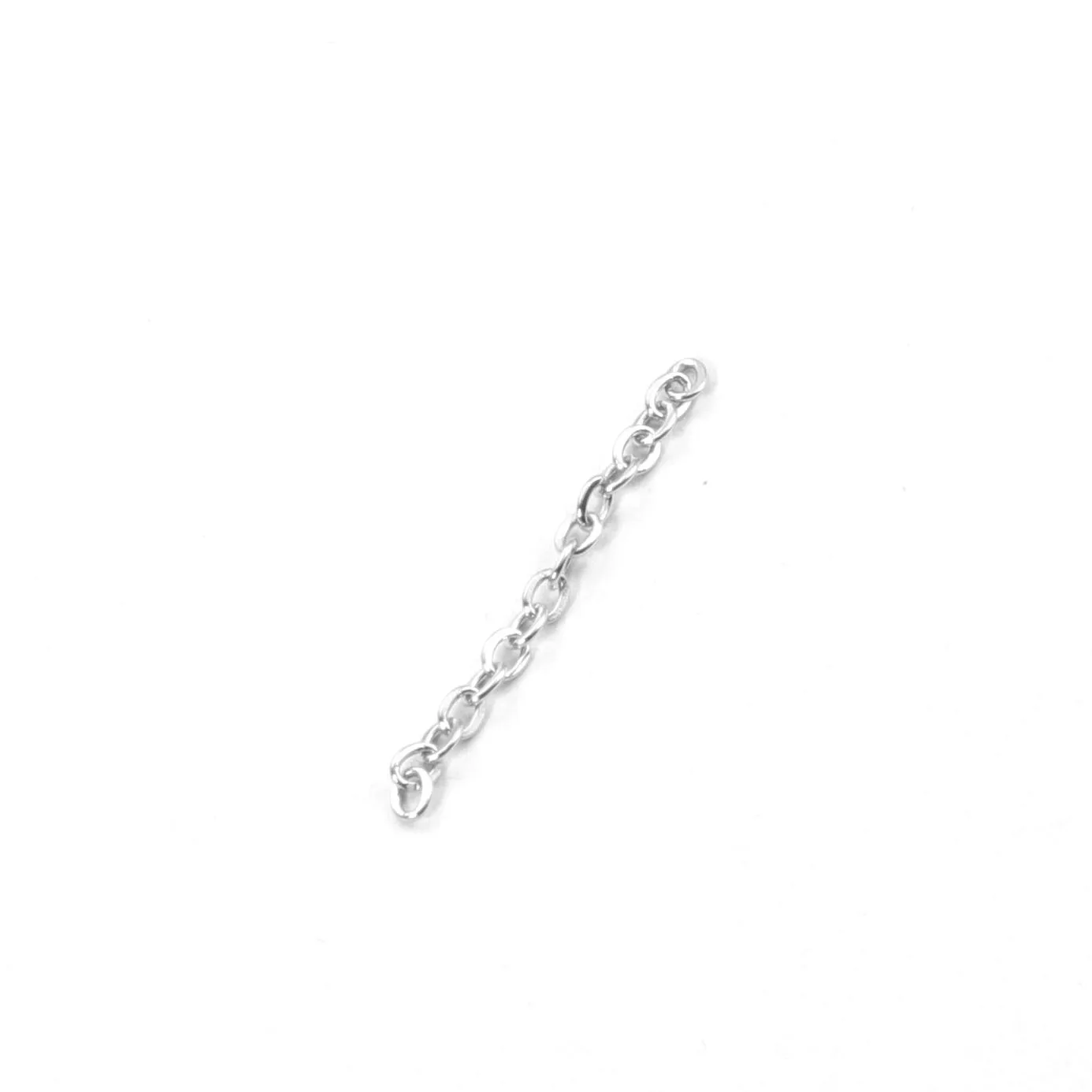 50pcs Stainless Steel 3cm Chain Silver Color Metal Extended Extension Tail Chain Wholesale