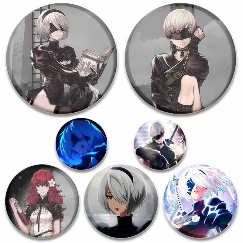 أنيمي لعبة Nier Automata Ver لينة زر دبابيس كول الكرتون فتاة المينا بروش تأثيري عملة شارة ظهره الملابس والاكسسوارات #1