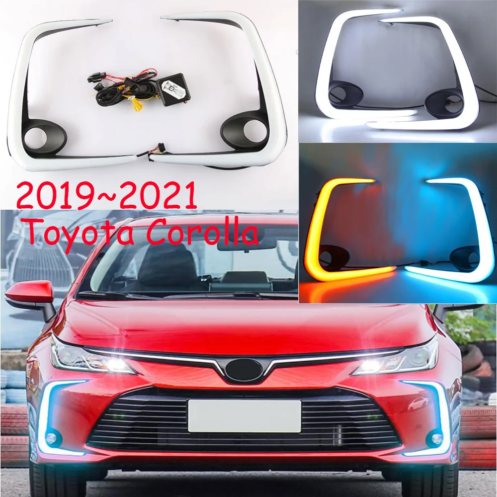 

Автомобильный бампер, передние фары для Corolla, дневсветильник altis 2019 ~ 2021y DRL, автомобильные аксессуары, светодиодные фары для Corolla, противотуманные фары