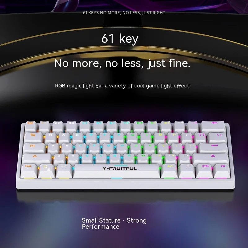 

New Yunguoguo K33 Esports Wired Mechanical Keyboard With Plug-in 61 Key Illuminated Blue Axis Mechanical Keyboard Colorful Rgb