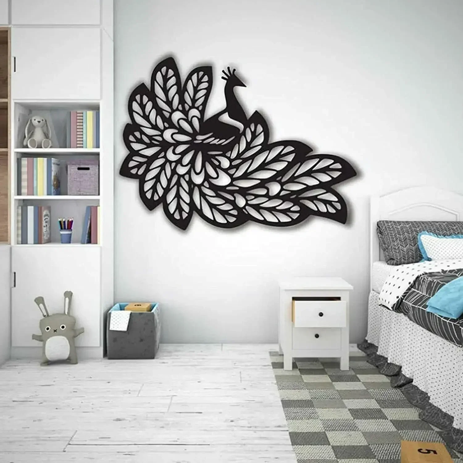 

1pcs Metal Silhouette Decorative Painting, Peacock Metal Wall Art, Peacock Wall decor Iron Art Home Decor Wall Sticker Artwork