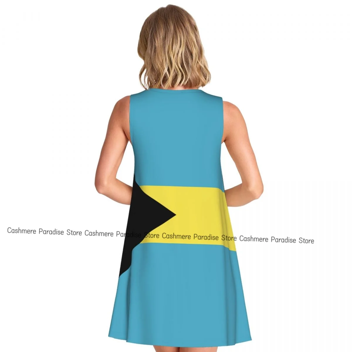 فستان نسائي جزر البهاما فستان صيفي كاجوال تي شيرت فساتين شاطئ تغطي فستان بدون أكمام #2