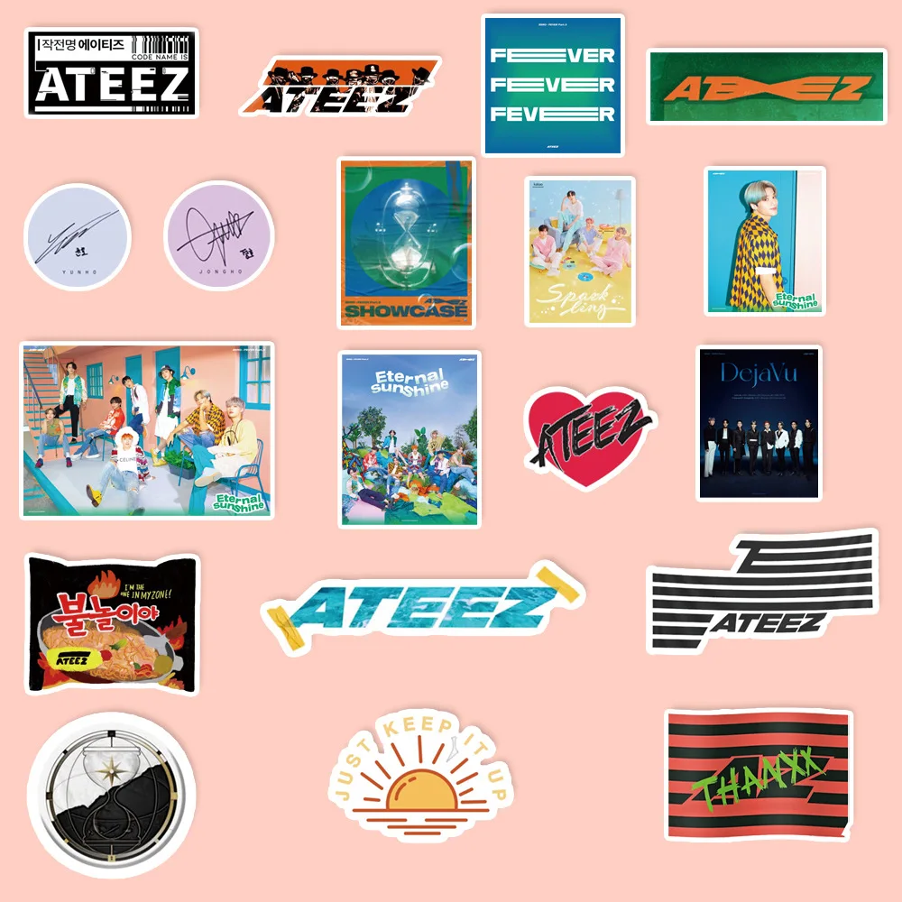 92 pçs/set Kpop ATEEZ Personagem Adesivos À Prova D' Água de Alta qualidade HD Foto para laptop Copo Notebook Adesivos